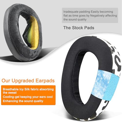 SOULWIT Cooling-Gel Earpads Replacement for Sennheiser GSP500, GSP550, GSP600, GSP 670 Gaming Headset, Ear Pads Cushions for EPOS H6 Pro, GSP601, GSP602 Headphones - Snow Leopard - color: Snow Leopard
