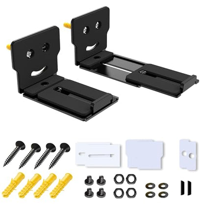Adjustable Soundbar Mount, Lockable & Universal Fit, Anti-Slip | Removable Wall Brackets, 3.4-5.2 inch Adjustable, Metal, 25 lbs Capacity, Under TV Mount - color: Adjustable-1 (3.4"-5.2")