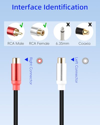GELRHONR 2Pack RCA Splitter, 1 Male to 2 Female RCA Y Splitter Adapter Cable for Subwoofers, Home theaters, Speakers, HDTVs and More 30cm (1Male to 2 Female Black) - color: 1Male to 2 Female Black