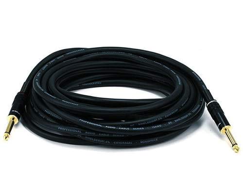 Monoprice Premier Series 1/4 Inch (TS) Male to Male Audio Cable Cord - 3 Feet- Black 16AWG (Gold Plated) - size: 3ft