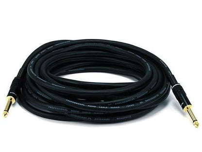 Monoprice Premier Series 1/4 Inch (TS) Male to Male Audio Cable Cord - 3 Feet- Black 16AWG (Gold Plated) - size: 3ft