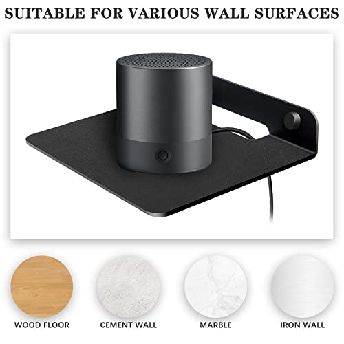 Small Shelf for Wall, Metal Floating Shelf for Bluetooth Speakers, 2 Pack, - size: 6.1 x 5.12 inch
