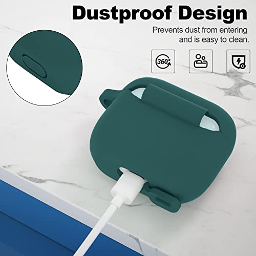 Compatible with AirPods 3 Case, Protective Silicone Cover for AirPods 3rd Generation Case 2021, Wireless Charging - Midnight Green - color: C-Midnight Green