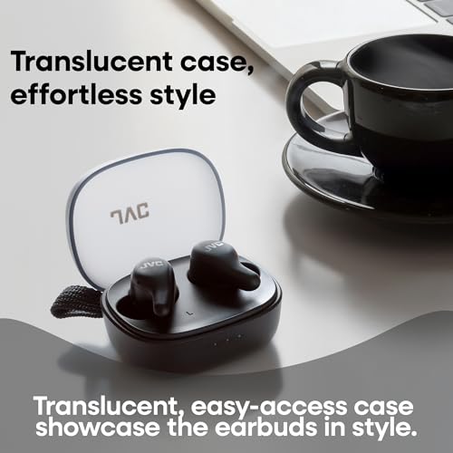 JVC Gumy Premium True Wireless Earbuds Noise Cancelling, Bluetooth 5.4 Headphones 26H Battery, ANC Ambient Mode, Gaming Low Latency, USB-C Case - color: Black