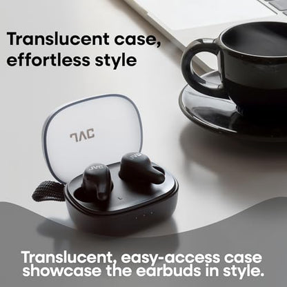 JVC Gumy Premium True Wireless Earbuds Noise Cancelling, Bluetooth 5.4 Headphones 26H Battery, ANC Ambient Mode, Gaming Low Latency, USB-C Case - color: Black