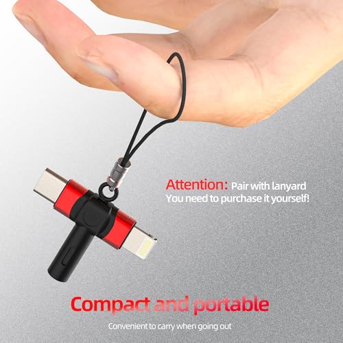 Aux to USB C Lightning for iPhone 17 16 15 14 13 Pro Max (2in1) 3.5mm Headphone Jack Adapter Audio Cable Dongle Female Male Port Car Microphone Splitter Plug Compatible with Samsung for Ipad
