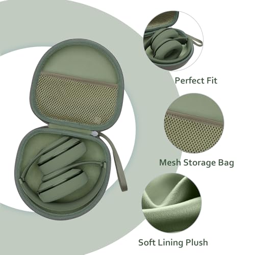Headphone Case for JLab/Beats/TOZO/BERIBES/Picun Etc Headphones, Green | for JLab JBuds Lux ANC/Go Lux ANC, Beats Studio Pro/Solo 4 3,TOZO HT3,KVIDIO Etc Headphone, Hard Shell Case for Travel Home - color: Green