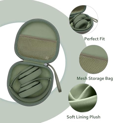 Headphone Case for JLab/Beats/TOZO/BERIBES/Picun Etc Headphones, Green | for JLab JBuds Lux ANC/Go Lux ANC, Beats Studio Pro/Solo 4 3,TOZO HT3,KVIDIO Etc Headphone, Hard Shell Case for Travel Home - color: Green