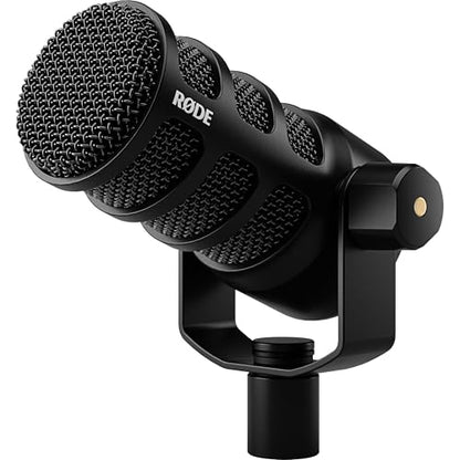 Rode PodMic USB Dynamic Broadcast Microphone Bundle with PSA1+ Silent Boom Arm and 10-Foot Balanced XLR Cable — Dual XLR and USB-C Studio Mic for Podcasting, Live Streaming, Voice Over, Broadcasting