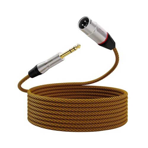 Balanced XLR to 1/4 Inch TRS Audio Cable, Pro Patch Cord for Studio Mixers & Monitors - 6.35mm to XLR Male, 10ft (3m) Signal Lossless - size: 10 Feet, style: XLR Male to 6.35mm