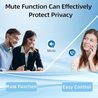 Bluetooth Headset Wireless Earpiece Single Ear Earphones for iOS Android | Noise Canceling Microphone 160H Standby Time Hands Free Calling for Business Office Gaming Samsung Phones