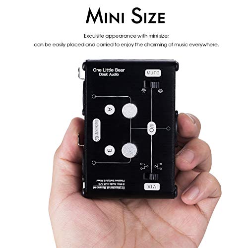 Douk Audio 2 Way XLR Balanced Stereo Audio Switcher Passive A/B Mini Switch Box Mixer Sound Splitter (KN102, 2-IN-1-OUT)