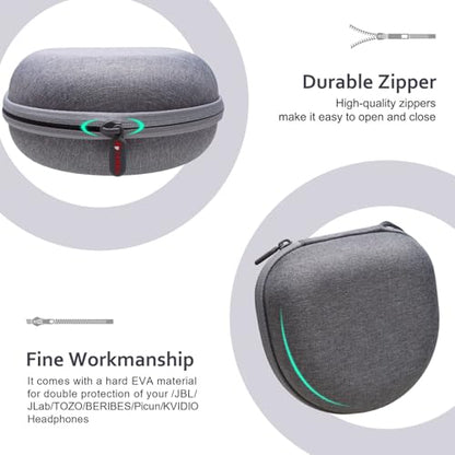Headphone Case for JLab/Beats/TOZO/BERIBES/Picun Etc Headphones, Gray | for JLab JBuds Lux ANC/Go Lux ANC, Beats Studio Pro/Solo 4 3,TOZO HT3,KVIDIO Etc Headphone, Hard Shell Case for Travel Home - color: Gray