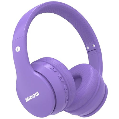 Kids Bluetooth Headphones Wireless 68 Hours,Safe Volume Limit 85/94dB | Adjustable Headband Foldable Over-Ear Lightweight for Toddler Girls Boys Tablet/iPad,HD Stereo,Built-in Mic,Light Purple - color: Light Purple