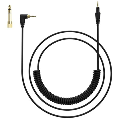 Premium 4-Pole DJ Audio Headphone Cable, Compatible with Pioneer HDJ-X5/X7/S7/CUE1, Extended Coiled Spring Wire for DJs and Audio Equipment