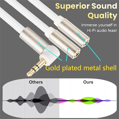 3.5mm Headphone Stereo Audio Y Splitter Adapter Cable 7.87in