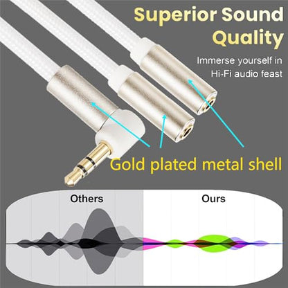 3.5mm Headphone Stereo Audio Y Splitter Adapter Cable 7.87in