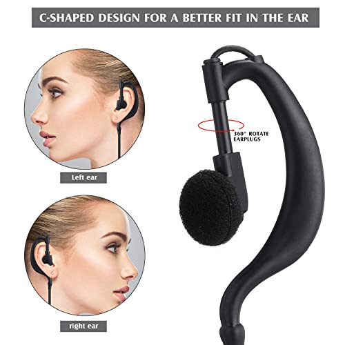 Kathfly 30 Pack Walkie Talkie Earpiece with Mic G Shape 2 Pin Headset Two Way Radio Earpiece Compatible with Baofeng Uv-5r Retevis Rt68 Rt21 Rt22 H-777 Bf-888s Pxton