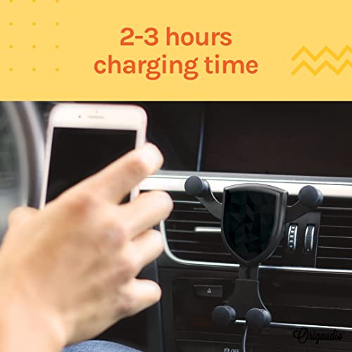 Origaudio Gravitis Wireless Car Charger - Vent Mount Rapid Wireless Charger for Car - 2-3 Hours of Charging Time - Secure Phone Holder for Car