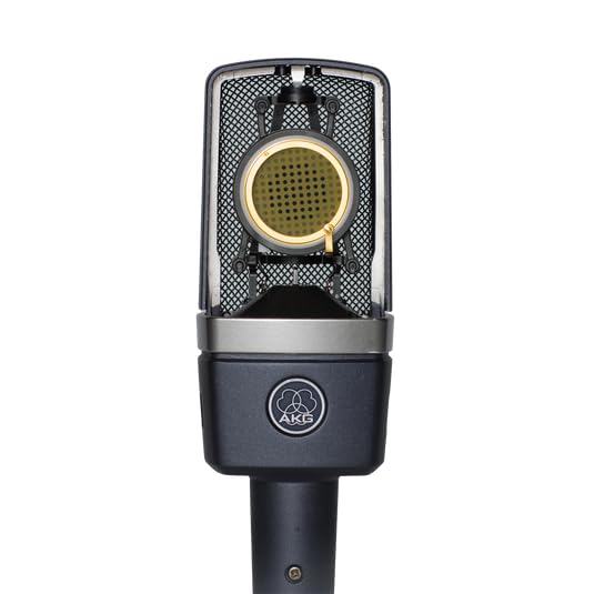 AKG Pro Audio C214 Studio Grade Professional Large Diaphragm, Single Capsule, Vocal and Instrument Condenser Microphone with Rugged Aluminum Carrying Case. XLR Connector. Gray with Gold - style: C214