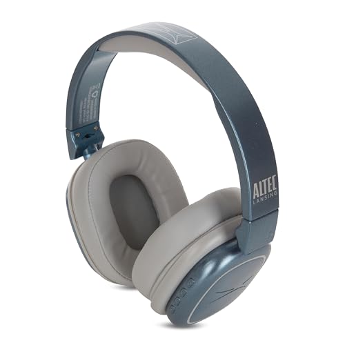 Altec Lansing Nanophones ANC 2.0, Wireless Over Ear Bluetooth Headphones with Noise Cancelling, 30 Hr Battery, Foldable Design, USB-C Charging, Voice Assistant Compatible (Metalic Blue)