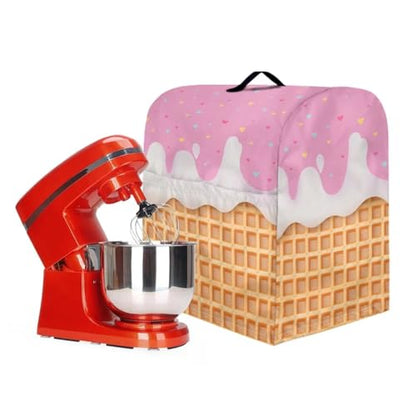 Stand Mixer Cover with Adjustable Drawstring, Cream Print Water Resistant Stand Blender Dust Cover Large Stnad Blender Cover Universal for Small Kitchen Appliances - color: Cream Print, size: S