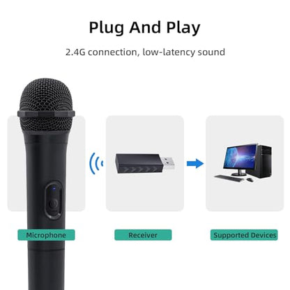 Mcbazel Wireless USB Gaming Microphone Compatible with Xbox Series X/S, PS5, Switch OLED, NS Switch/Switch2, PC, PS4, PS3, PS2, Xbox One X/S, Xbox One, Xbox 360, Wii - size: 1 Pack