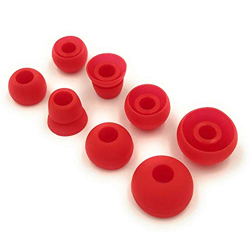 Replacement Silicone Earbuds Ear Tips Eargels Buds Set Compatible with Beats Powerbeats 3 Powerbeats 2 Wireless in-Ear Earphones (4 Pairs/Red) - color: Red