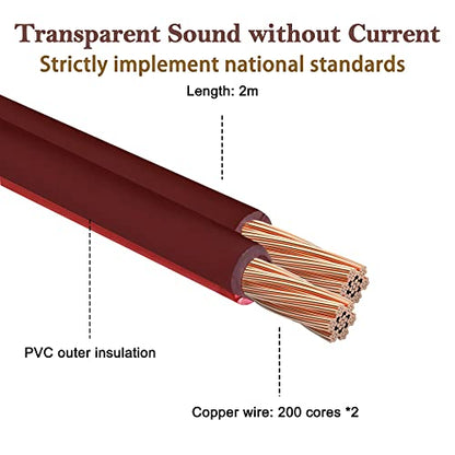 MEIRIYFA 2RCA Plugs to 2 Banana Plugs Speaker Wire, Dual Banana Plug to RCA Male Plug OFC HiFi Speaker Cable for Speaker Subwoofer - 2M