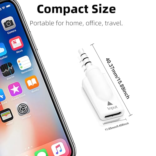 Poyiccot USB C to 3.5mm Headphone Jack Adapter 2 Pack, USB Type C Female to 3.5mm Male Audio Adapter, Type C to AUX Converter HiFi DAC Headphone Jack for iPhone 15,MacBook, Car Audio, White - style: 2 Pack Male to Female White