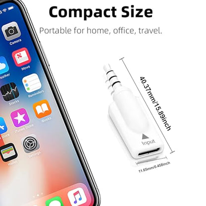 Poyiccot USB C to 3.5mm Headphone Jack Adapter 2 Pack, USB Type C Female to 3.5mm Male Audio Adapter, Type C to AUX Converter HiFi DAC Headphone Jack for iPhone 15,MacBook, Car Audio, White - style: 2 Pack Male to Female White
