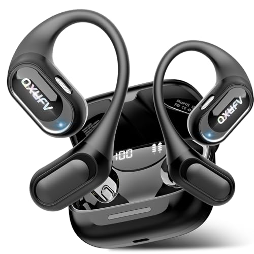 Open Ear Headphones, AI Translation Earbuds Real Time, Black | HiFi Stereo Open Ear Buds with HD Mic, 50H LED Power Display Air Conduction Earbuds, AI Translation Earbuds Real Time - color: Black