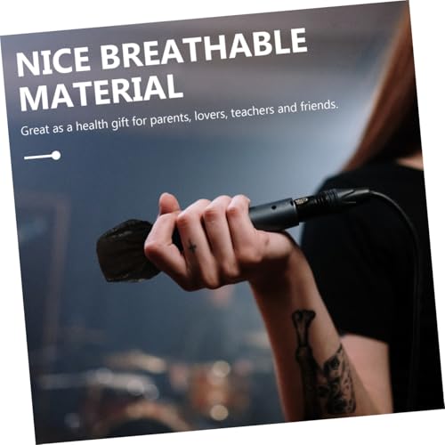 200pcs Professional Microphone Cover Disposable Windscreens for Xlr Gaming Ktv Singing Accessories - color: Black