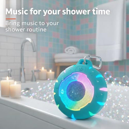 HEYSONG Waterproof Shower Bluetooth Speaker, Durable & Portable with Clear Sound, Ideal for Shower, Pool, Beach & Kayaking – Great Gift for Girls, Women & Men - color: Blue