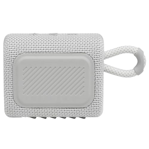 JBL Go 3 - Portable Mini Bluetooth Speaker, big audio and punchy bass, IP67 waterproof and dustproof, 5 hours of playtime, speaker for home, outdoor and travel (White) - color: White, style: GO3