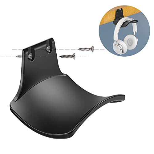 2-Pack Never Fall Headphone Hook Hanger Wall Mount Headset Holder - color: Black L(2 Pack)
