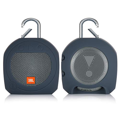 Protective Silicone Stand Up Carrying Case for JBL Clip 3 Waterproof Portable Speaker(Blue) - color: Blue