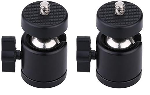 AKOAK 1/4" Swivel Mini Ball Head Screw Tripod Mount for DSLR Camera Camcorder Light Bracket, Pack of 2 - size: 1 Count (Pack of 2)