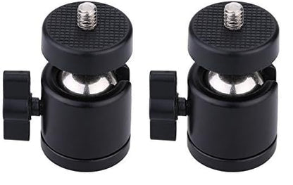 AKOAK 1/4" Swivel Mini Ball Head Screw Tripod Mount for DSLR Camera Camcorder Light Bracket, Pack of 2 - size: 1 Count (Pack of 2)