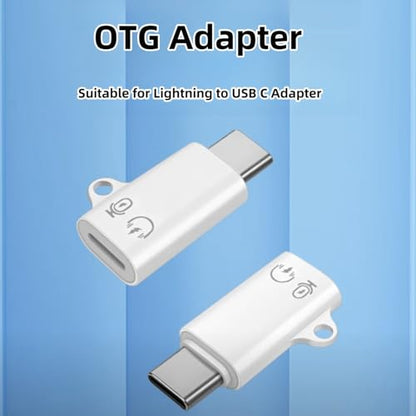 USB C to Lightning Microphone Adapter for iPhone Wireless Lavalier Microphone Fast Charging, 2 Pack Type C Male to Lightning Female Adapter Compatibility with i-Phone 17/16/15 Series,Not for Headphone