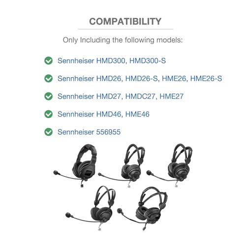 4 Pcs Mic Cover Compatible with Sennheiser HD 500 BAM Microphone, HMD300, HMD26, HME26, HMD27, HMDC27, HME27, HMD46, HME46, 556955 SPARE MICROPHONE BOOM, Replacement Foam Mic Windshields