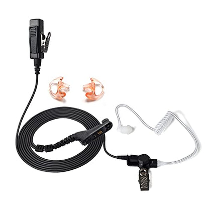HYS Surveillance 2 Way Radio Earpiece Acoustic Coil Ear Tube Headset for Motorola XPR 6000 XPR6500 XPR6550 XPR 7000 XPR 7550 XiR-P8200 XiR-P8268 Walkie Talkie - color: Black