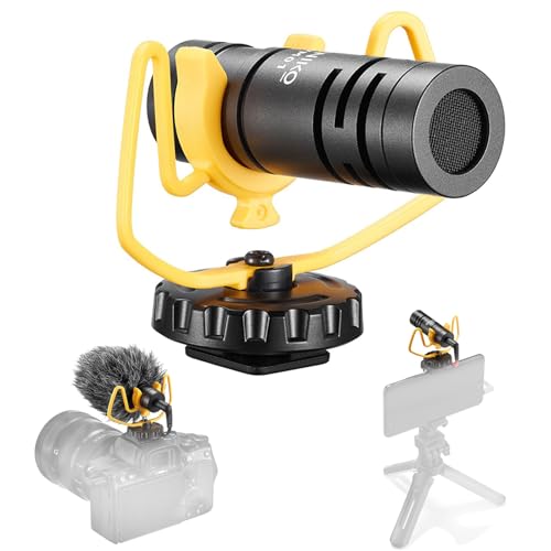 ZENIKO VM01 Lightweight Shotgun Mic for DSLR & Mobile Phone Vlog Recording | 37g Metal Cardioid Mic,Plug‑and‑Play,Shock Mount & Furry Windscreen,Anti‑Interference for Outdoor Vlog,Interview,Short‑Video.