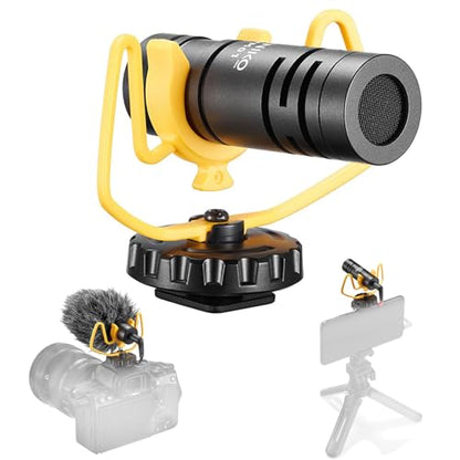 ZENIKO VM01 Lightweight Shotgun Mic for DSLR & Mobile Phone Vlog Recording | 37g Metal Cardioid Mic,Plug‑and‑Play,Shock Mount & Furry Windscreen,Anti‑Interference for Outdoor Vlog,Interview,Short‑Video.