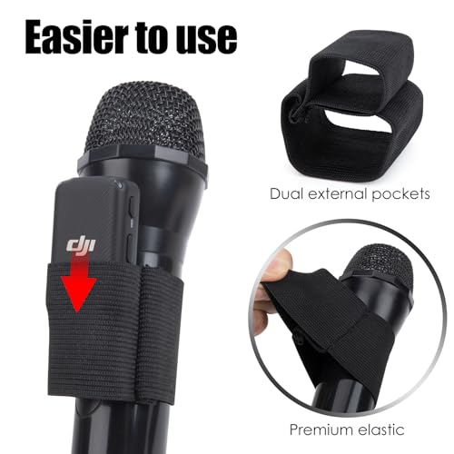 YOUSHARES Handheld Microphone Elastic Sleeve, Compatible with Attach DJI Mic 2 Wireless on Handheld Mic (Shure SM58, Behringer XM8500) for Clearer Audio for Weddings,Toasts,Interviews,DJ Hosting(2pcs)