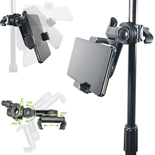 Accessory Basics Music Boom Mic Microphone Stand Smartphone Mount w/360° Swivel Adjust Holder for All Smartphones up to 3.75 inches Wide (Zoom Video Compatible)