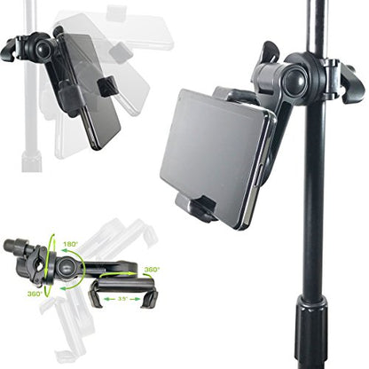 Accessory Basics Music Boom Mic Microphone Stand Smartphone Mount w/360° Swivel Adjust Holder for All Smartphones up to 3.75 inches Wide (Zoom Video Compatible)