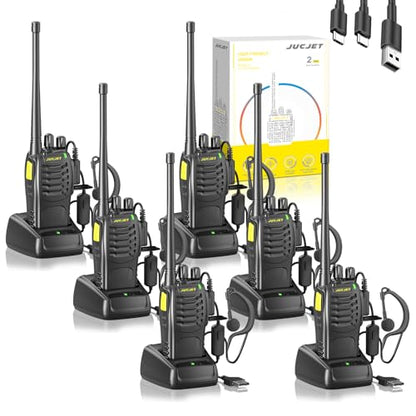 888HD Walkie Talkies, Digital Two Way Radios for Warehouses, 6 Pack