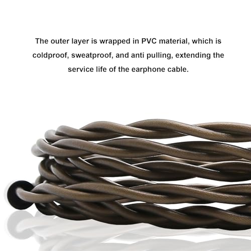 FOSA MMCX Cable for SE215 SE315 SE425, 3.5mm Replacement Cable with Detachable Microphone, Braided OFC for MMCX Earphones