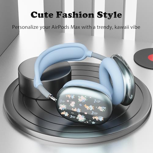 for AirPods Max Headphones Bunny Bow Ear Covers for AirPods Max 2 - color: Bunny Flower C/Blue